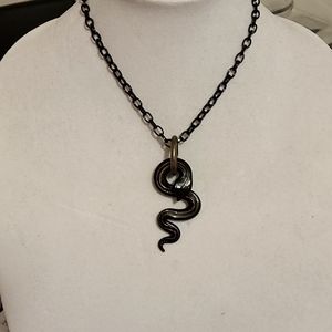Necklace with snake pendant
